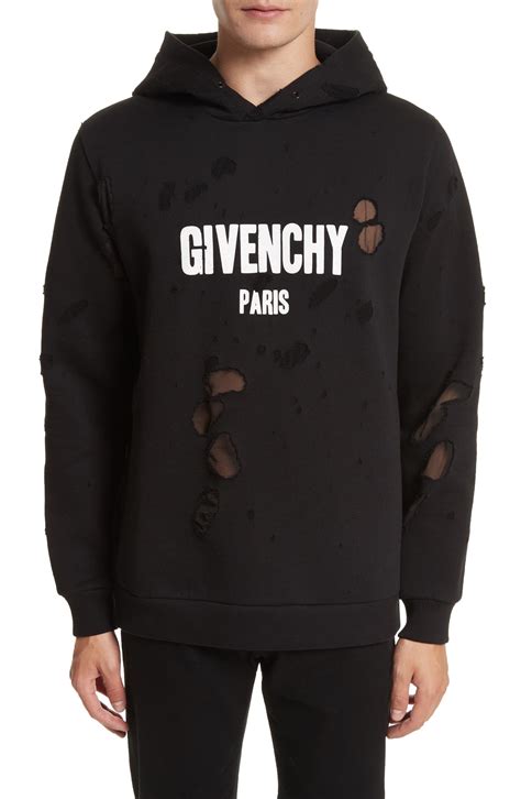 givenchy distressed hoodie mens|givenchy distressed graphic print hoodie.